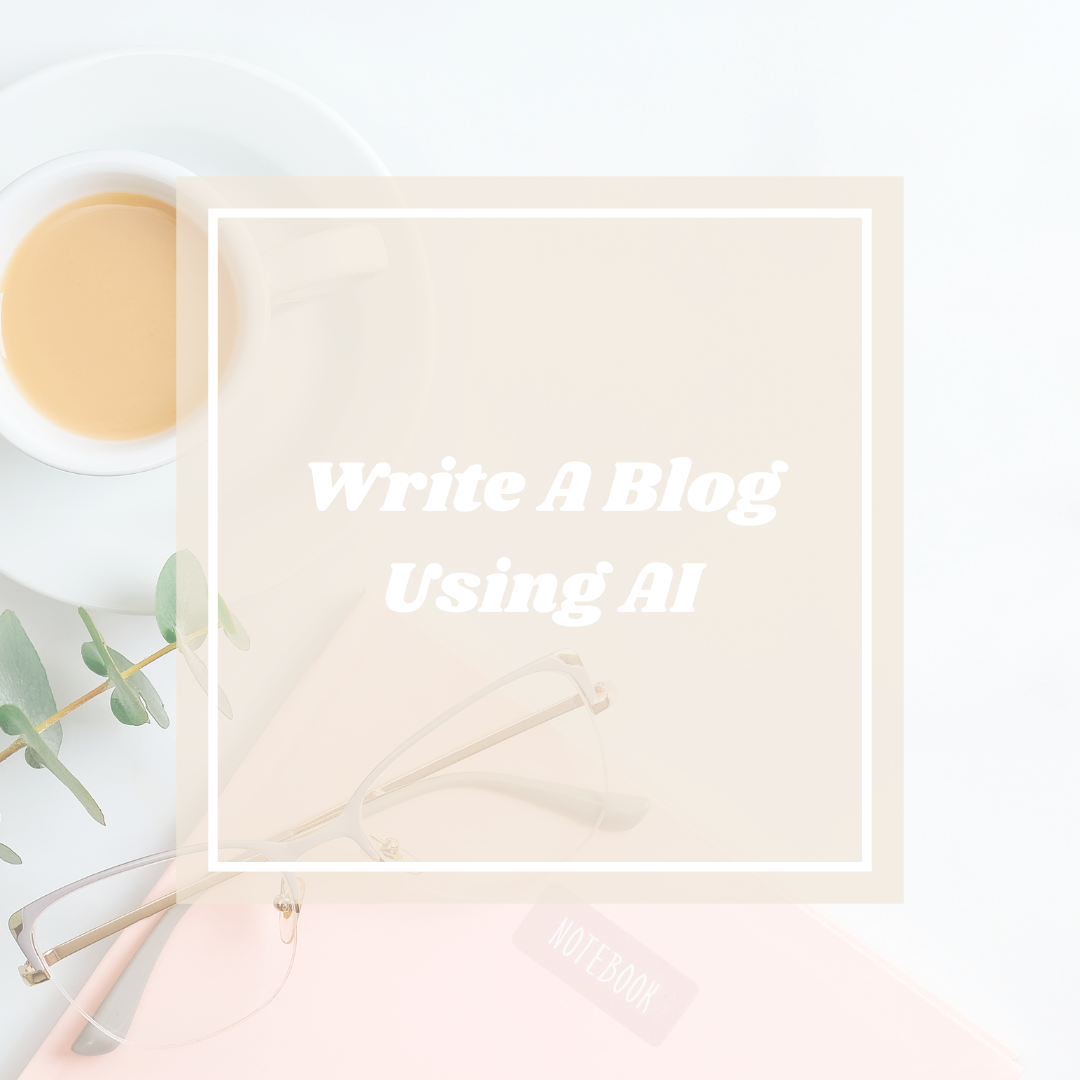 cover photo for how to blog using ai blog with a cup of tea and journals